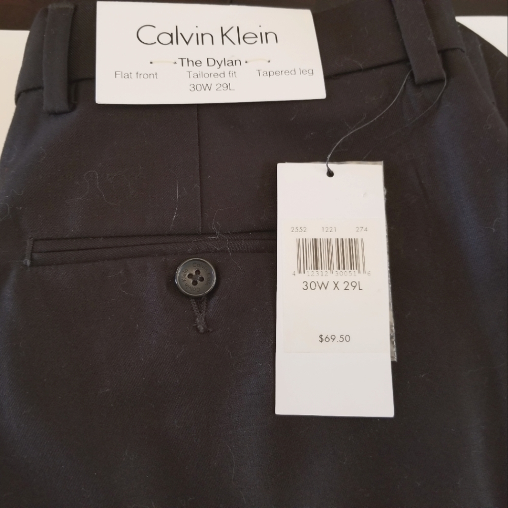 NWT Calvin Klein Dylan Tailored Fit Mens Brown Pants 30W x 29L - Picture 4 of 5